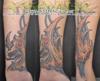these hooks, gems and wires cover several old small tattoos